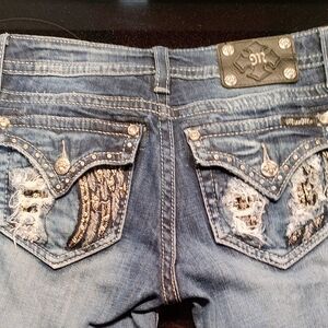 Women's Blue Miss Me Jeans with Embellished Pockets